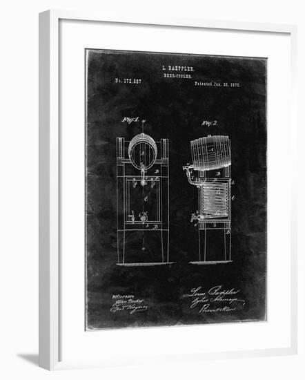 PP186- Black Grunge Beer Keg Cooler 1876 Patent Poster-Cole Borders-Framed Giclee Print