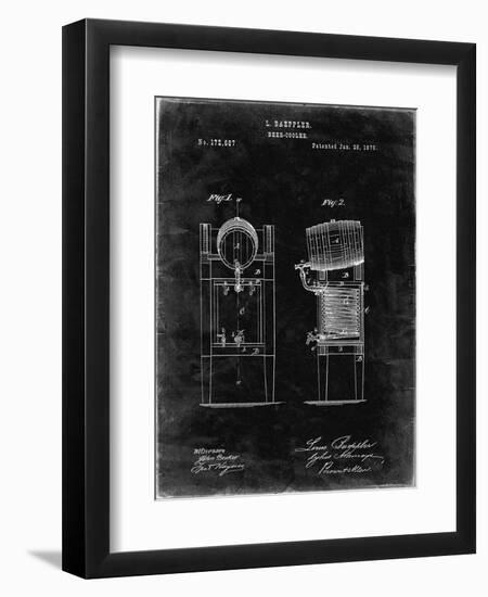 PP186- Black Grunge Beer Keg Cooler 1876 Patent Poster-Cole Borders-Framed Giclee Print