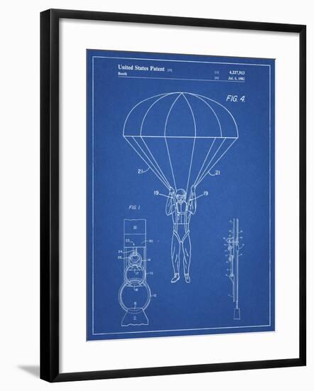 PP187- Blueprint Parachute 1982 Patent Poster-Cole Borders-Framed Giclee Print