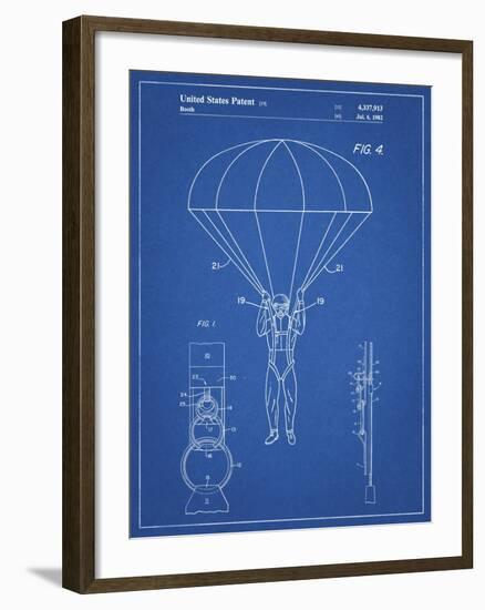 PP187- Blueprint Parachute 1982 Patent Poster-Cole Borders-Framed Giclee Print