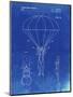 PP187- Faded Blueprint Parachute 1982 Patent Poster-Cole Borders-Mounted Giclee Print