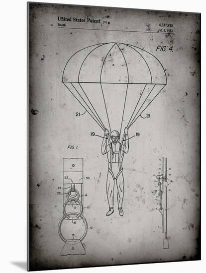 PP187- Faded Grey Parachute 1982 Patent Poster-Cole Borders-Mounted Giclee Print