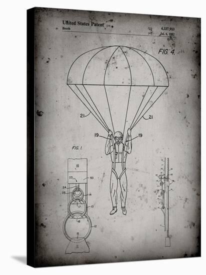 PP187- Faded Grey Parachute 1982 Patent Poster-Cole Borders-Stretched Canvas