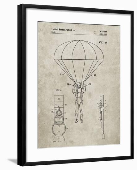 PP187- Sandstone Parachute 1982 Patent Poster-Cole Borders-Framed Giclee Print