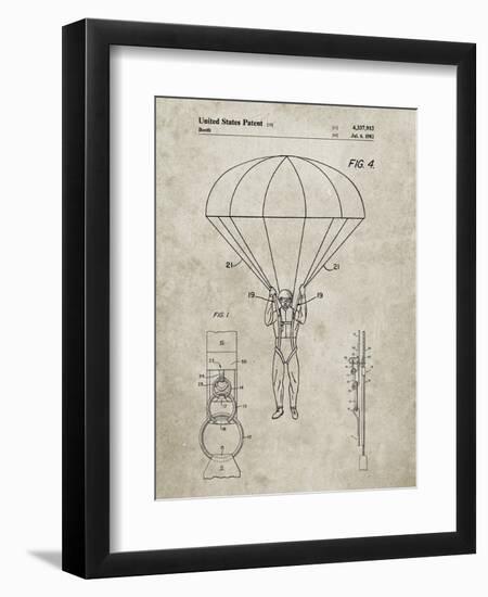 PP187- Sandstone Parachute 1982 Patent Poster-Cole Borders-Framed Giclee Print