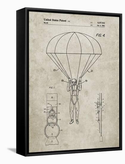 PP187- Sandstone Parachute 1982 Patent Poster-Cole Borders-Framed Stretched Canvas