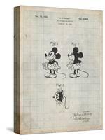 PP191- Antique Grid Parchment Mickey Mouse 1929 Patent Poster-Cole Borders-Stretched Canvas