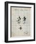 PP191- Antique Grid Parchment Mickey Mouse 1929 Patent Poster-Cole Borders-Framed Premium Giclee Print