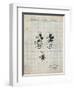 PP191- Antique Grid Parchment Mickey Mouse 1929 Patent Poster-Cole Borders-Framed Premium Giclee Print