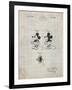 PP191- Antique Grid Parchment Mickey Mouse 1929 Patent Poster-Cole Borders-Framed Premium Giclee Print