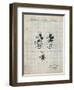 PP191- Antique Grid Parchment Mickey Mouse 1929 Patent Poster-Cole Borders-Framed Giclee Print