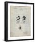 PP191- Antique Grid Parchment Mickey Mouse 1929 Patent Poster-Cole Borders-Framed Giclee Print