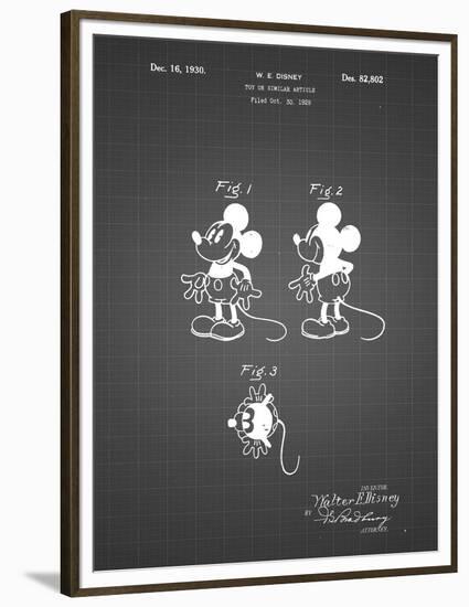 PP191- Black Grid Mickey Mouse 1929 Patent Poster-Cole Borders-Framed Premium Giclee Print