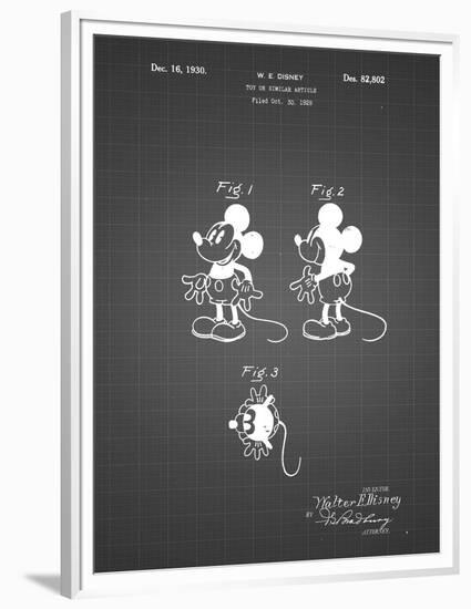 PP191- Black Grid Mickey Mouse 1929 Patent Poster-Cole Borders-Framed Premium Giclee Print