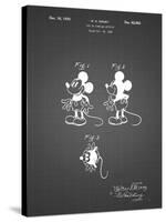 PP191- Black Grid Mickey Mouse 1929 Patent Poster-Cole Borders-Stretched Canvas