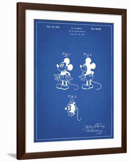 PP191- Blueprint Mickey Mouse 1929 Patent Poster-Cole Borders-Framed Giclee Print