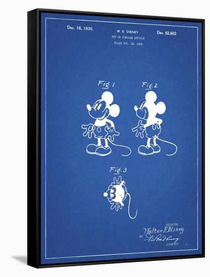 PP191- Blueprint Mickey Mouse 1929 Patent Poster-Cole Borders-Framed Stretched Canvas