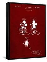 PP191- Burgundy Mickey Mouse 1929 Patent Poster-Cole Borders-Framed Stretched Canvas