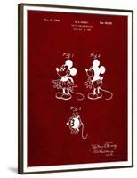 PP191- Burgundy Mickey Mouse 1929 Patent Poster-Cole Borders-Framed Premium Giclee Print