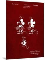 PP191- Burgundy Mickey Mouse 1929 Patent Poster-Cole Borders-Mounted Premium Giclee Print