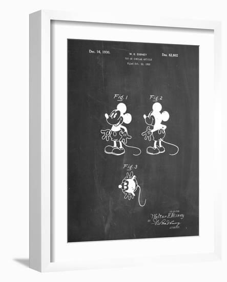 PP191- Chalkboard Mickey Mouse 1929 Patent Poster-Cole Borders-Framed Giclee Print