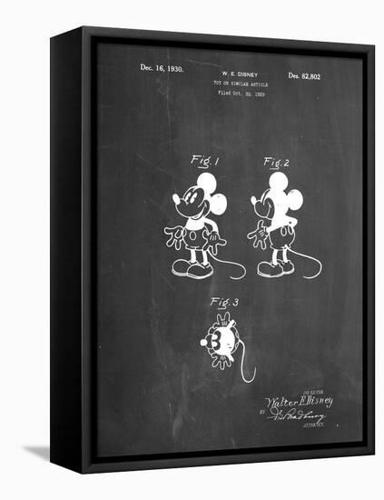 PP191- Chalkboard Mickey Mouse 1929 Patent Poster-Cole Borders-Framed Stretched Canvas