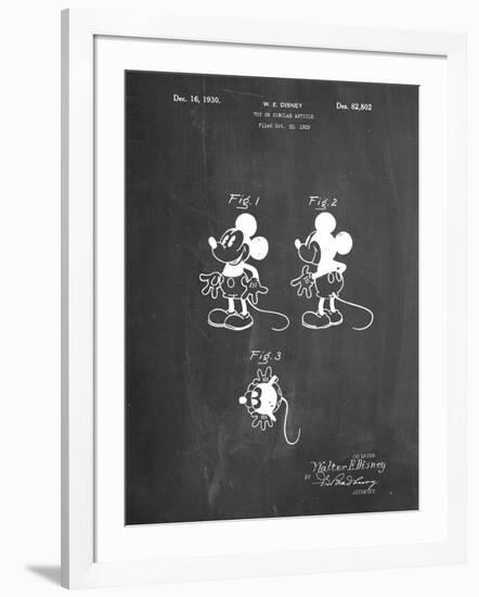 PP191- Chalkboard Mickey Mouse 1929 Patent Poster-Cole Borders-Framed Giclee Print