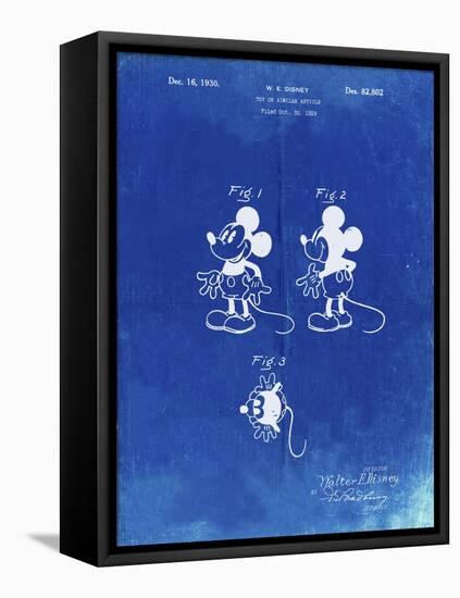 PP191- Faded Blueprint Mickey Mouse 1929 Patent Poster-Cole Borders-Framed Stretched Canvas