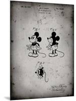 PP191- Faded Grey Mickey Mouse 1929 Patent Poster-Cole Borders-Mounted Premium Giclee Print