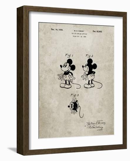 PP191- Sandstone Mickey Mouse 1929 Patent Poster-Cole Borders-Framed Giclee Print