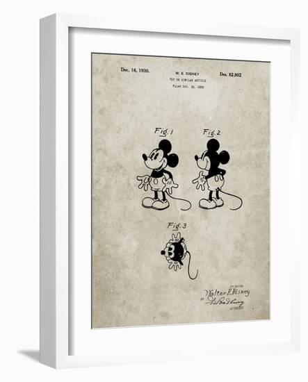 PP191- Sandstone Mickey Mouse 1929 Patent Poster-Cole Borders-Framed Giclee Print