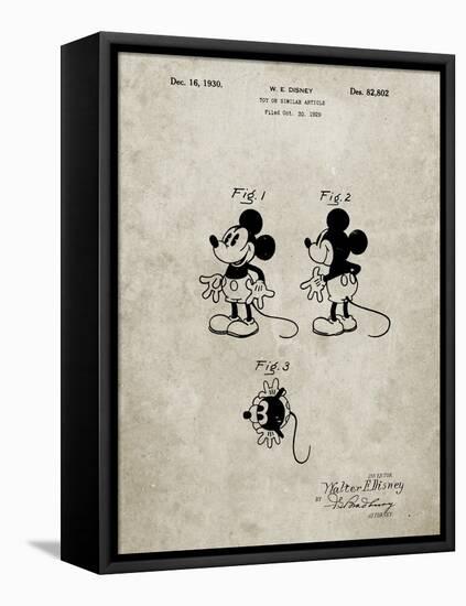 PP191- Sandstone Mickey Mouse 1929 Patent Poster-Cole Borders-Framed Stretched Canvas