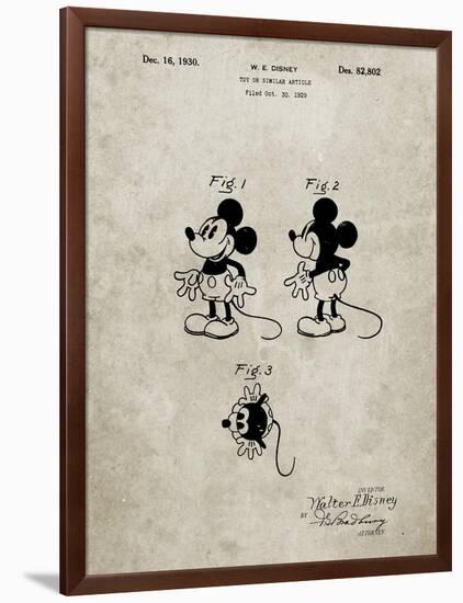 PP191- Sandstone Mickey Mouse 1929 Patent Poster-Cole Borders-Framed Giclee Print