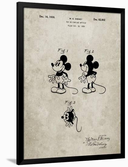 PP191- Sandstone Mickey Mouse 1929 Patent Poster-Cole Borders-Framed Giclee Print