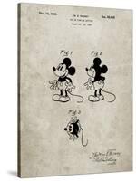 PP191- Sandstone Mickey Mouse 1929 Patent Poster-Cole Borders-Stretched Canvas