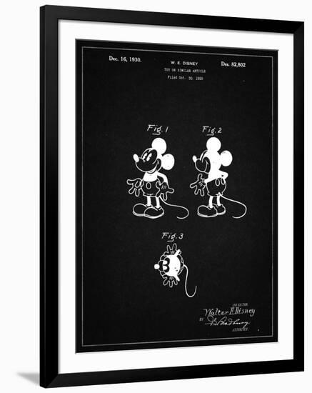 PP191- Vintage Black Mickey Mouse 1929 Patent Poster-Cole Borders-Framed Giclee Print