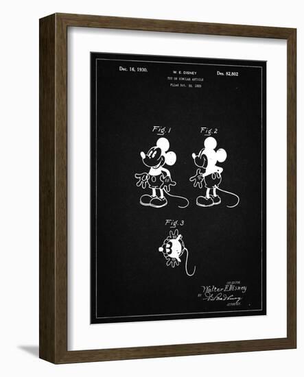 PP191- Vintage Black Mickey Mouse 1929 Patent Poster-Cole Borders-Framed Giclee Print
