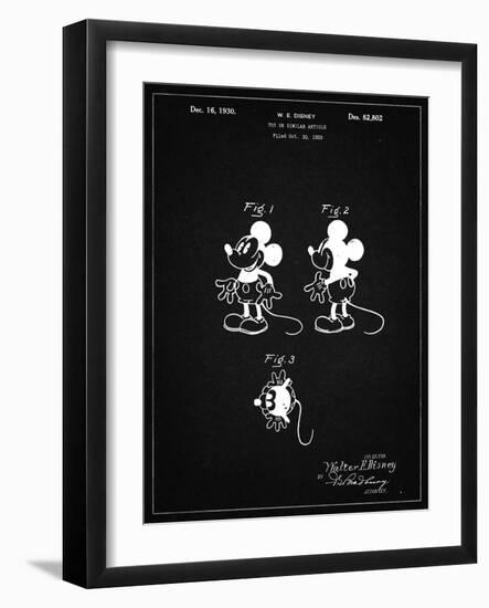PP191- Vintage Black Mickey Mouse 1929 Patent Poster-Cole Borders-Framed Giclee Print