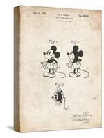 PP191- Vintage Parchment Mickey Mouse 1929 Patent Poster-Cole Borders-Stretched Canvas