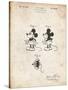 PP191- Vintage Parchment Mickey Mouse 1929 Patent Poster-Cole Borders-Stretched Canvas