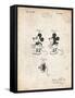 PP191- Vintage Parchment Mickey Mouse 1929 Patent Poster-Cole Borders-Framed Stretched Canvas