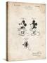 PP191- Vintage Parchment Mickey Mouse 1929 Patent Poster-Cole Borders-Stretched Canvas