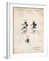 PP191- Vintage Parchment Mickey Mouse 1929 Patent Poster-Cole Borders-Framed Giclee Print