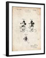 PP191- Vintage Parchment Mickey Mouse 1929 Patent Poster-Cole Borders-Framed Giclee Print