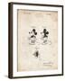 PP191- Vintage Parchment Mickey Mouse 1929 Patent Poster-Cole Borders-Framed Giclee Print