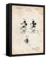 PP191- Vintage Parchment Mickey Mouse 1929 Patent Poster-Cole Borders-Framed Stretched Canvas
