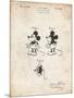 PP191- Vintage Parchment Mickey Mouse 1929 Patent Poster-Cole Borders-Mounted Giclee Print