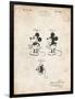 PP191- Vintage Parchment Mickey Mouse 1929 Patent Poster-Cole Borders-Framed Giclee Print