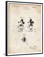 PP191- Vintage Parchment Mickey Mouse 1929 Patent Poster-Cole Borders-Framed Premium Giclee Print