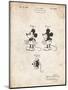 PP191- Vintage Parchment Mickey Mouse 1929 Patent Poster-Cole Borders-Mounted Giclee Print